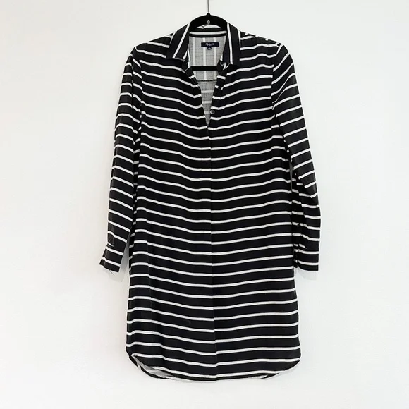 madewell striped tunic shirt dress Madewell Long Sleeve Tunic Striped Shirt Dress Size Small